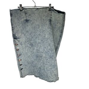 Nicole Button Down Washed Denim Skirt Size 16